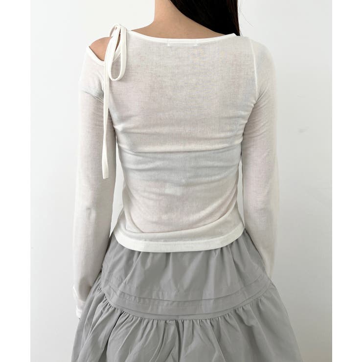 アンバランスリボンロングTシャツ | by muni:r | 詳細画像63 