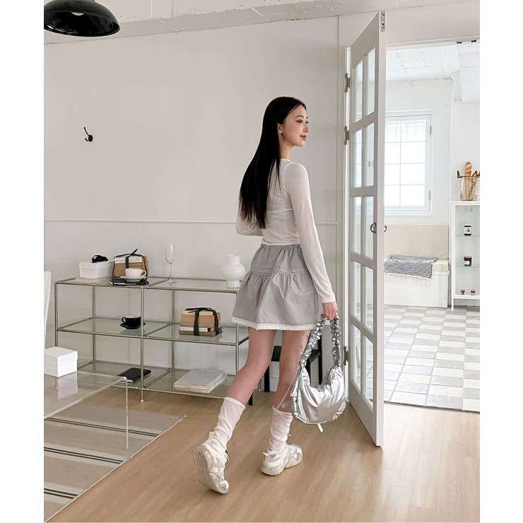 アンバランスリボンロングTシャツ | by muni:r | 詳細画像7 