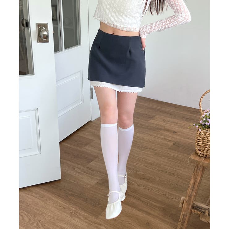 バイカラーレイヤードローライズミニスカート | by muni:r | 詳細画像15 