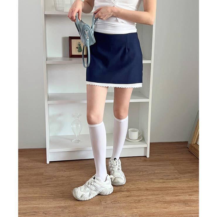 バイカラーレイヤードローライズミニスカート | by muni:r | 詳細画像21 