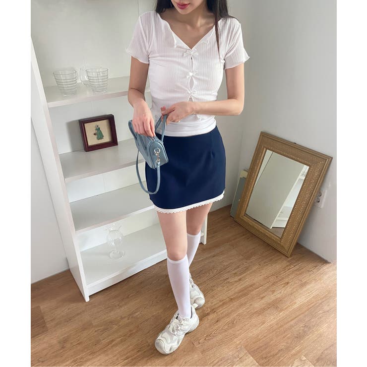 バイカラーレイヤードローライズミニスカート | by muni:r | 詳細画像23 