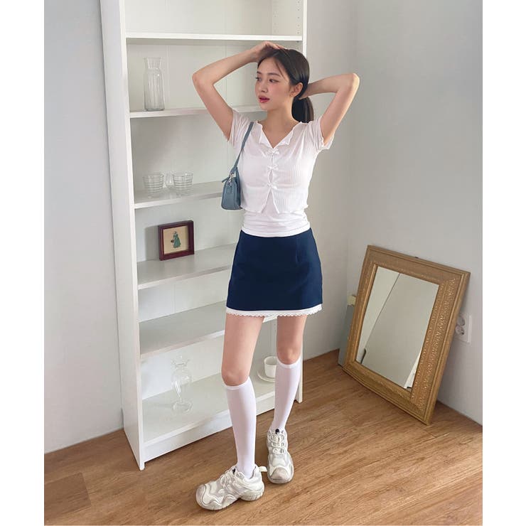 バイカラーレイヤードローライズミニスカート | by muni:r | 詳細画像24 