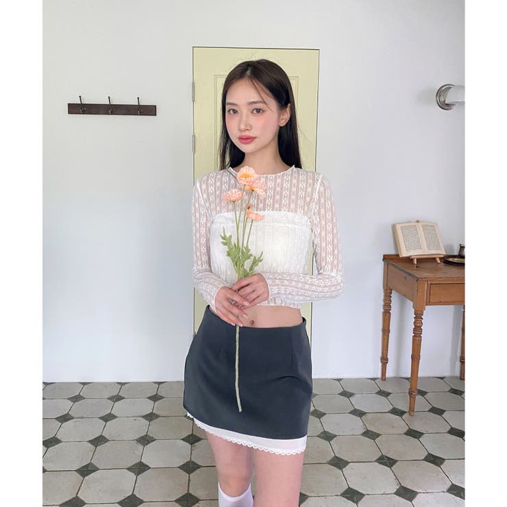 バイカラーレイヤードローライズミニスカート | by muni:r | 詳細画像3 