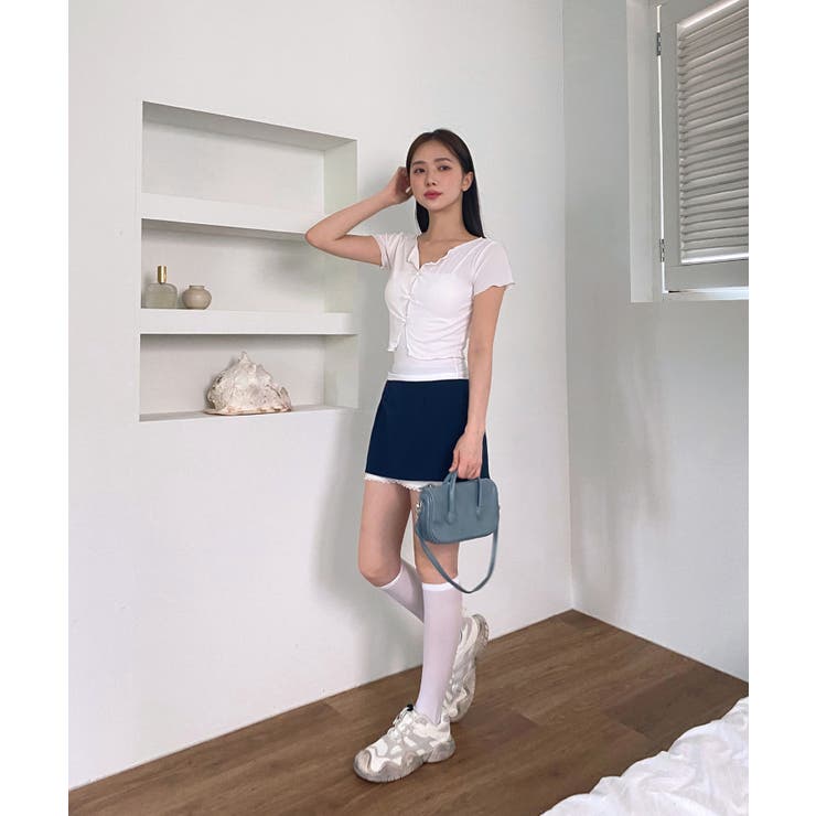 バイカラーレイヤードローライズミニスカート | by muni:r | 詳細画像31 