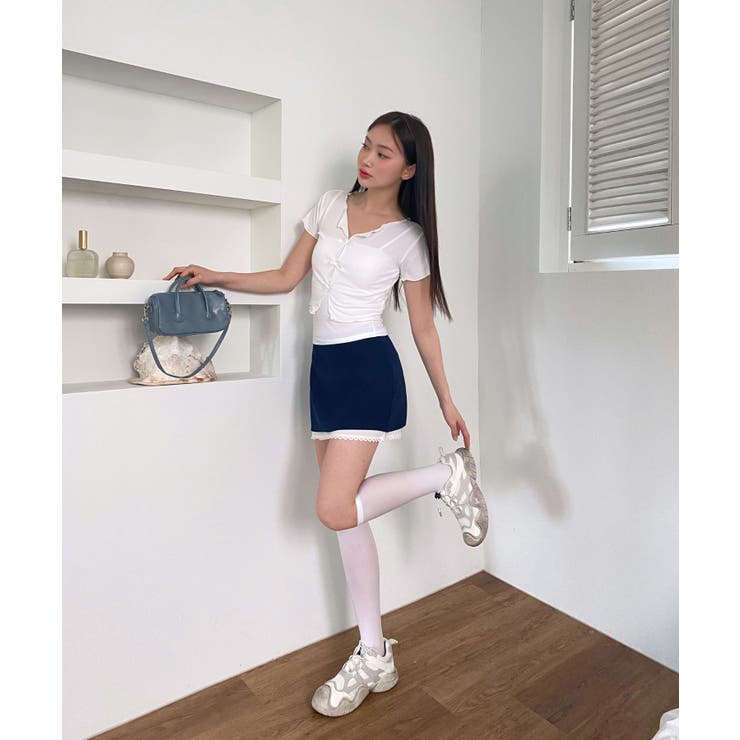 バイカラーレイヤードローライズミニスカート | by muni:r | 詳細画像32 