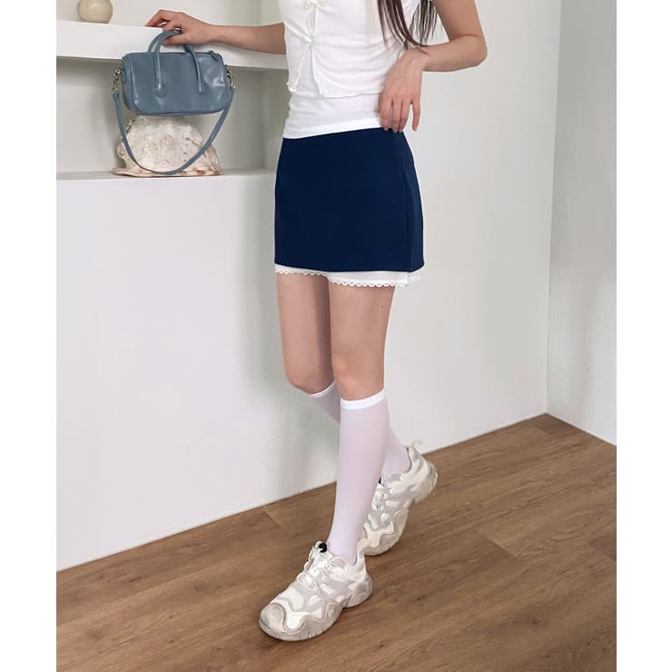 バイカラーレイヤードローライズミニスカート | by muni:r | 詳細画像33 