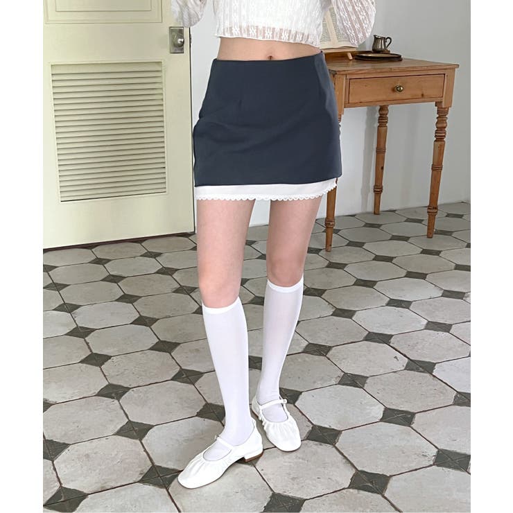 バイカラーレイヤードローライズミニスカート | by muni:r | 詳細画像6 