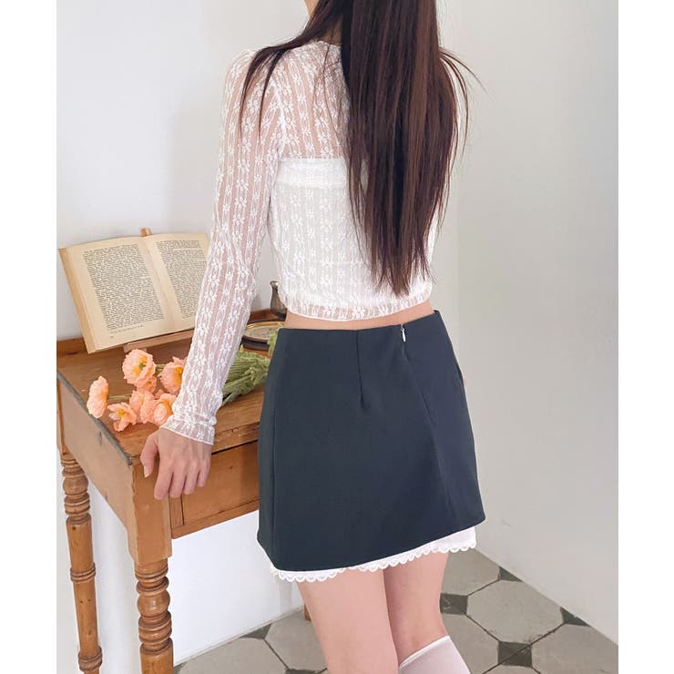 バイカラーレイヤードローライズミニスカート | by muni:r | 詳細画像8 