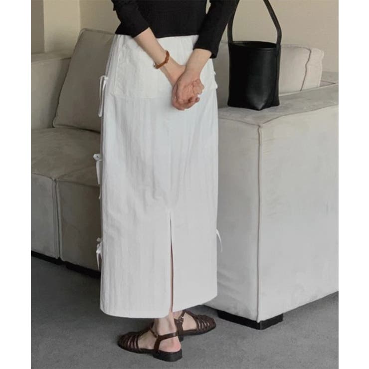 サイドリボンストラップロングスカート | by muni:r | 詳細画像11 