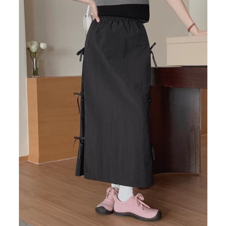 サイドリボンストラップロングスカート | by muni:r | 詳細画像13 