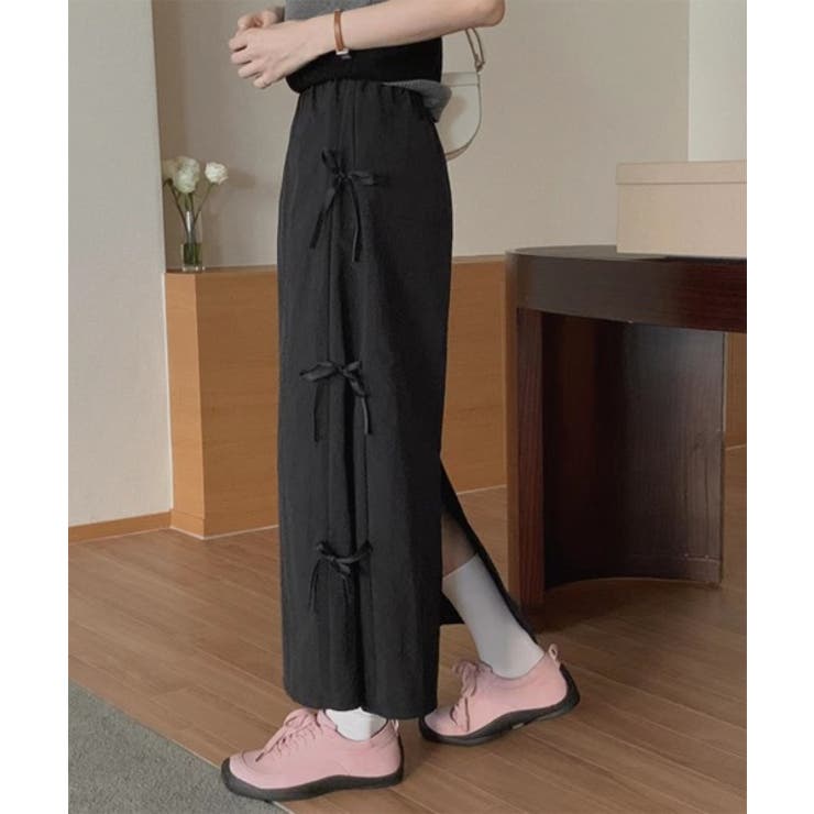 サイドリボンストラップロングスカート | by muni:r | 詳細画像14 