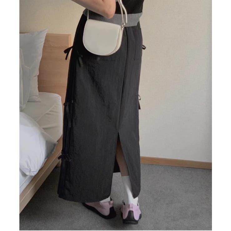 サイドリボンストラップロングスカート | by muni:r | 詳細画像17 