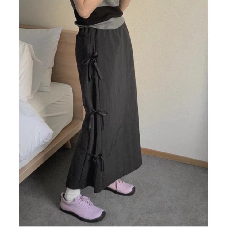 サイドリボンストラップロングスカート | by muni:r | 詳細画像18 