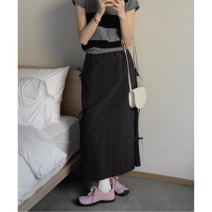 サイドリボンストラップロングスカート | by muni:r | 詳細画像19 