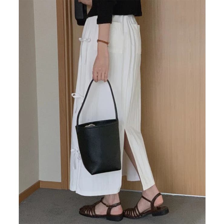 サイドリボンストラップロングスカート | by muni:r | 詳細画像2 