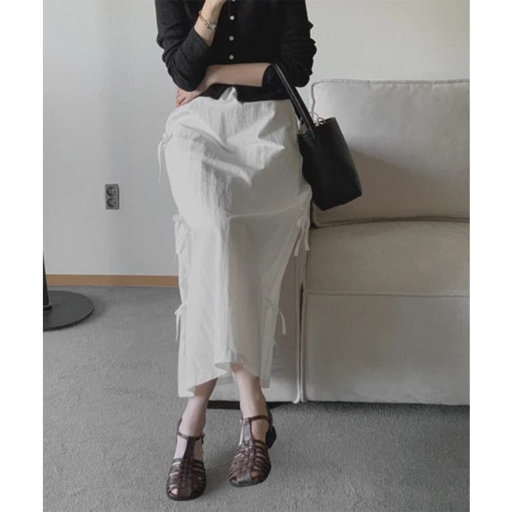 サイドリボンストラップロングスカート | by muni:r | 詳細画像9 