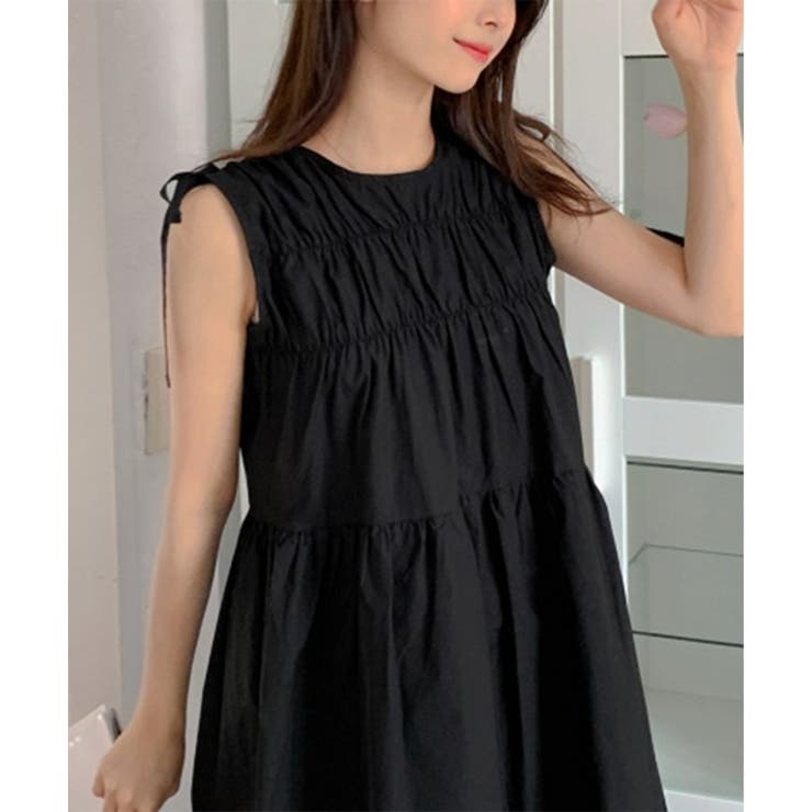 ラブリーシャーリングリボンノースリーブワンピース | by muni:r | 詳細画像13 