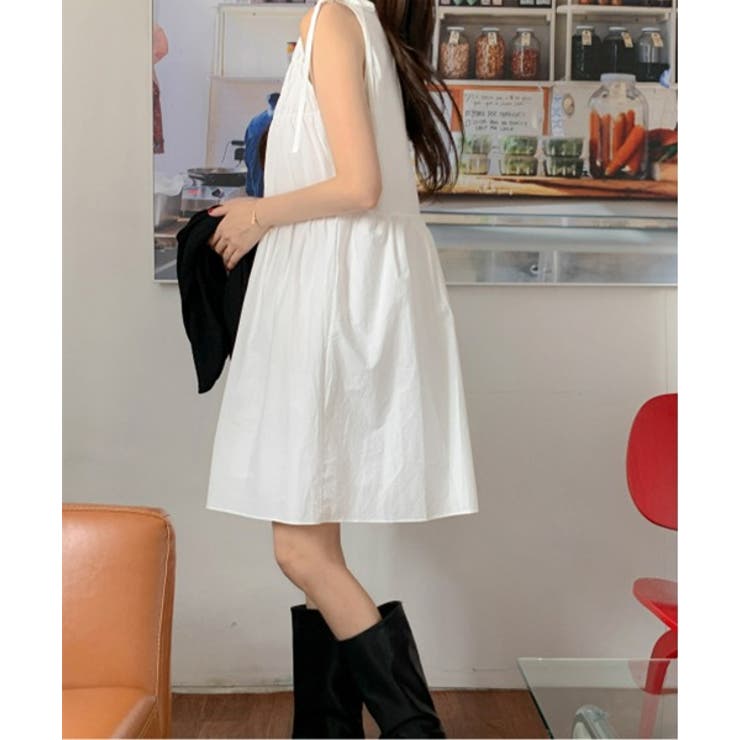 ラブリーシャーリングリボンノースリーブワンピース | by muni:r | 詳細画像8 