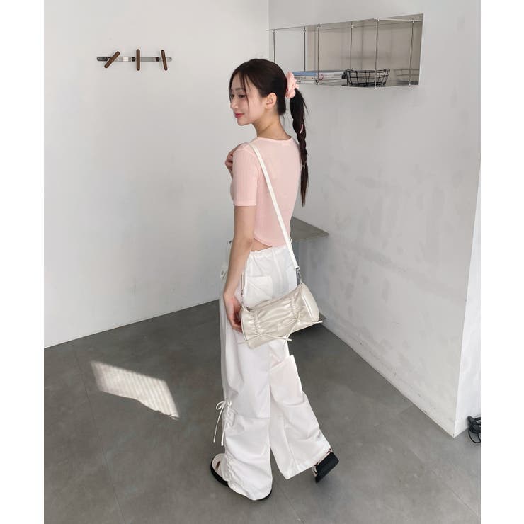 サイドラインクロップド半袖Tシャツ | by muni:r | 詳細画像13 