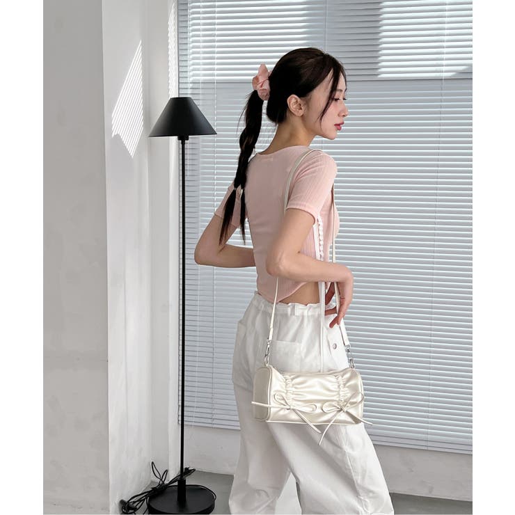 サイドラインクロップド半袖Tシャツ | by muni:r | 詳細画像17 