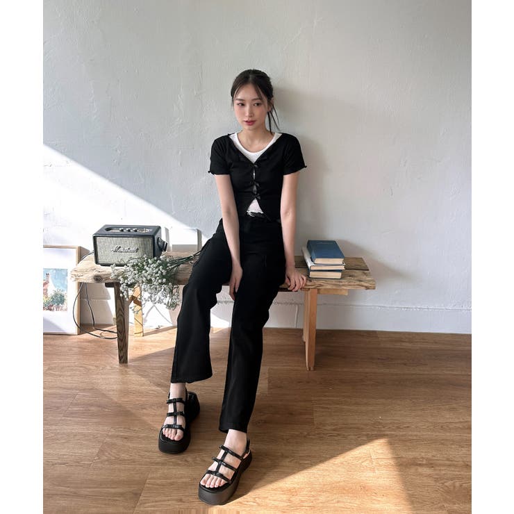 リボンホールリブTシャツ | by muni:r | 詳細画像17 