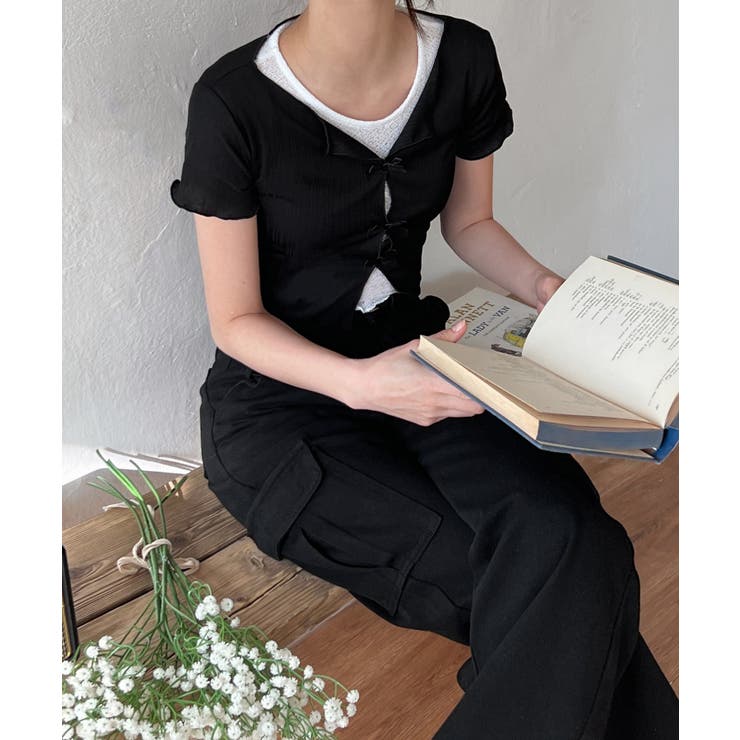 リボンホールリブTシャツ | by muni:r | 詳細画像18 