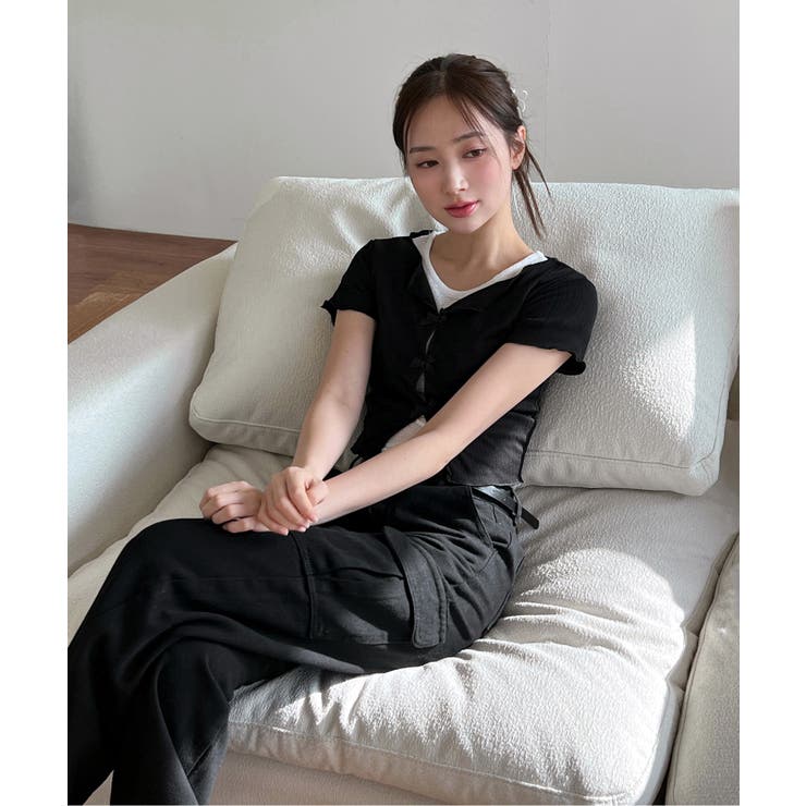 リボンホールリブTシャツ | by muni:r | 詳細画像23 