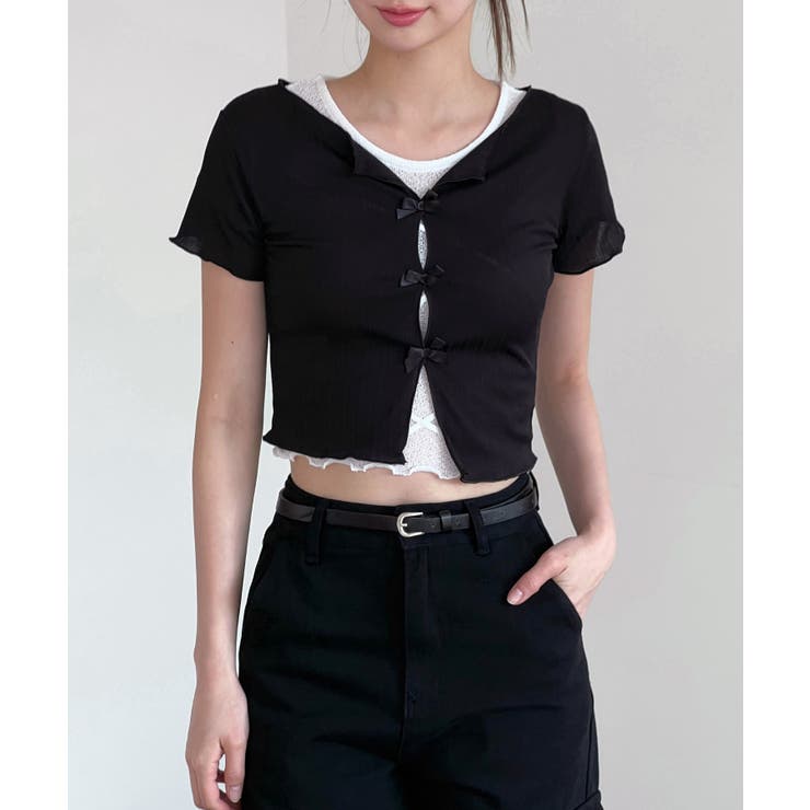 リボンホールリブTシャツ | by muni:r | 詳細画像25 