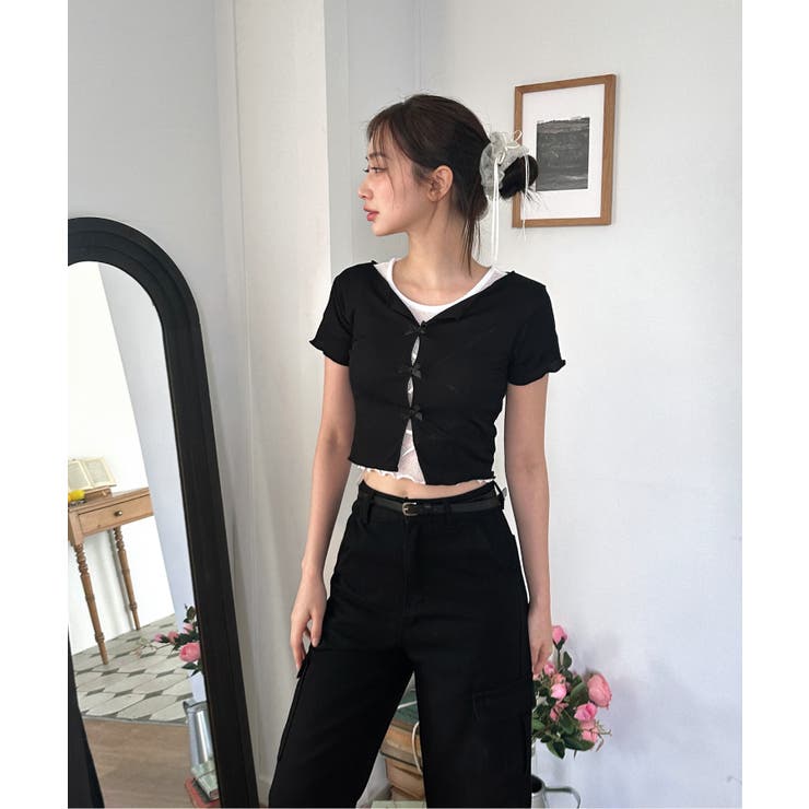 リボンホールリブTシャツ | by muni:r | 詳細画像27 