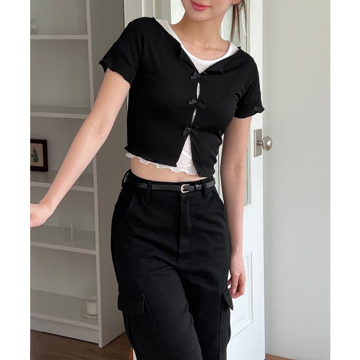 リボンホールリブTシャツ | by muni:r | 詳細画像30 