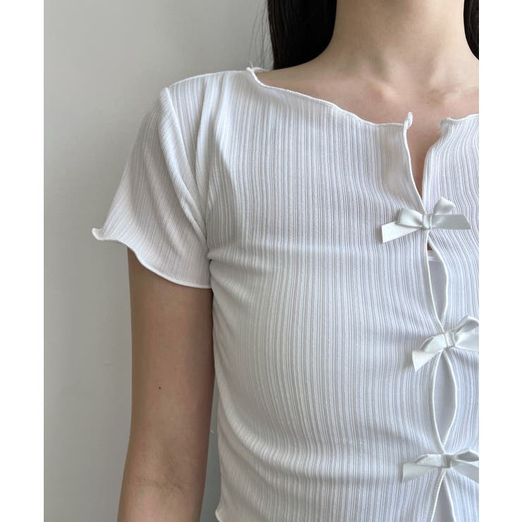 リボンホールリブTシャツ | by muni:r | 詳細画像32 