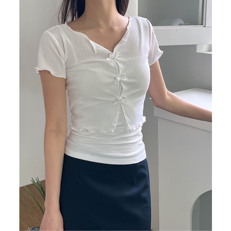 リボンホールリブTシャツ | by muni:r | 詳細画像6 