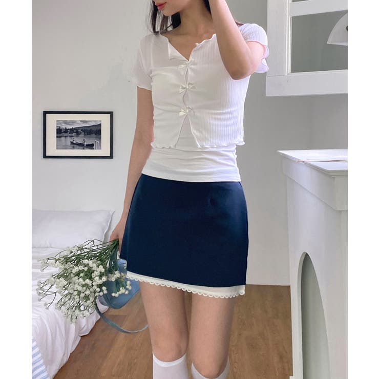 リボンホールリブTシャツ | by muni:r | 詳細画像8 