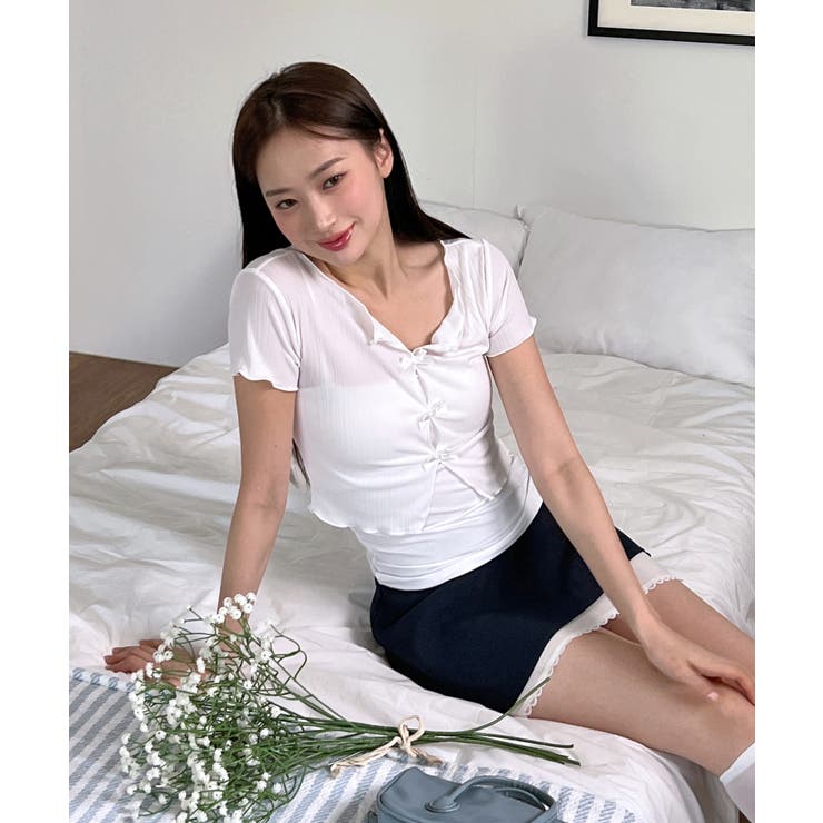 リボンホールリブTシャツ | by muni:r | 詳細画像9 