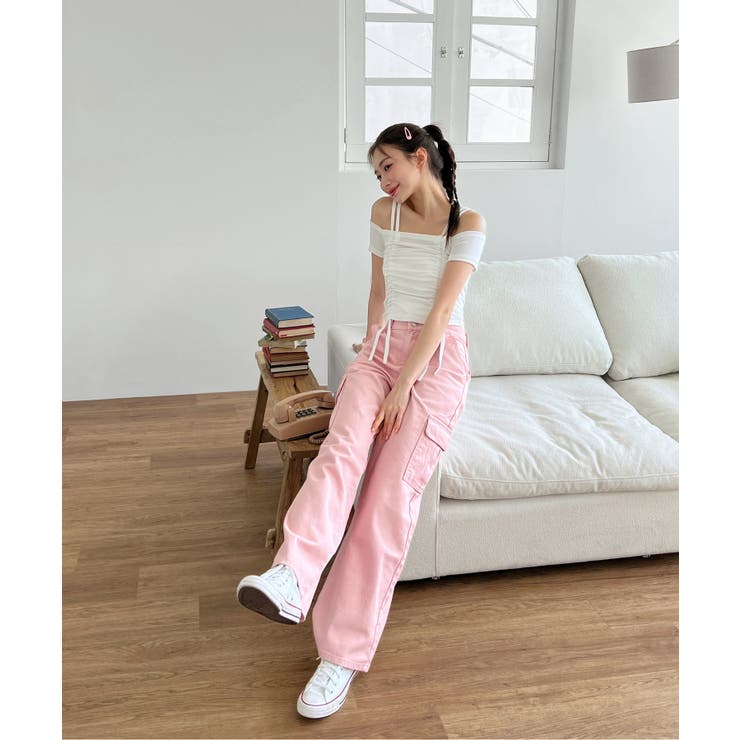 ダブルストラップシャーリング半袖Tシャツ | by muni:r | 詳細画像3 