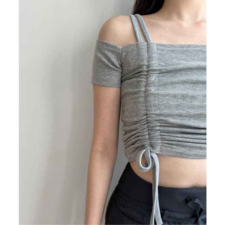 ダブルストラップシャーリング半袖Tシャツ | by muni:r | 詳細画像52 