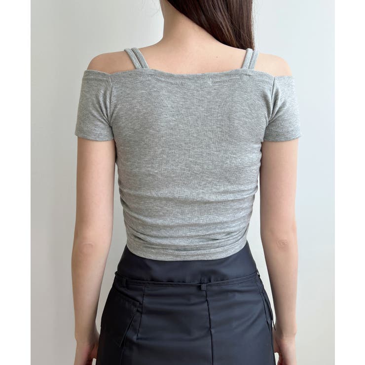 ダブルストラップシャーリング半袖Tシャツ[品番：FROW0001401