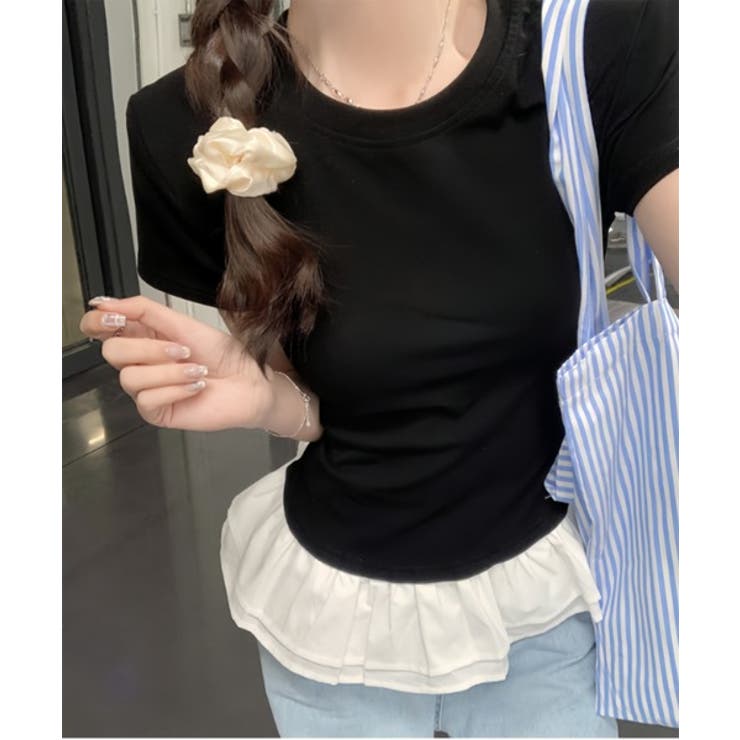 フレアレイヤード半袖Tシャツ | by muni:r | 詳細画像10 