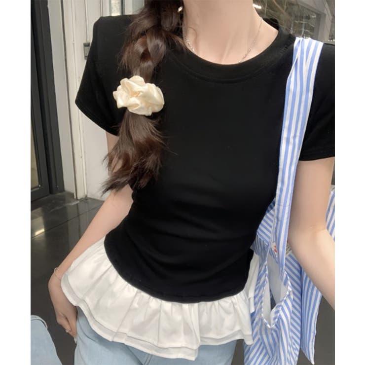 フレアレイヤード半袖Tシャツ | by muni:r | 詳細画像11 