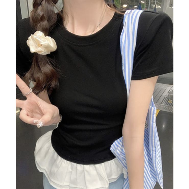 フレアレイヤード半袖Tシャツ | by muni:r | 詳細画像13 