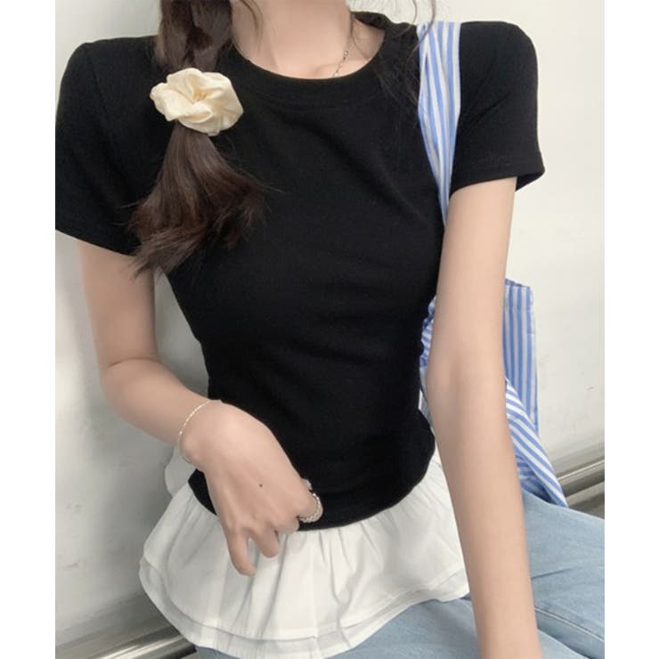 フレアレイヤード半袖Tシャツ | by muni:r | 詳細画像14 