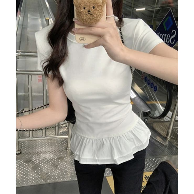 フレアレイヤード半袖Tシャツ | by muni:r | 詳細画像3 