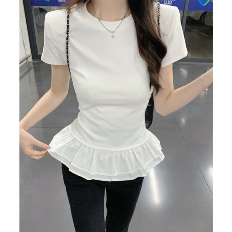 フレアレイヤード半袖Tシャツ | by muni:r | 詳細画像4 