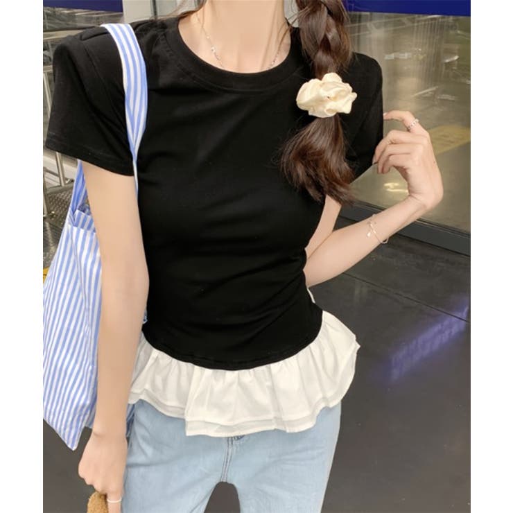 フレアレイヤード半袖Tシャツ | by muni:r | 詳細画像8 