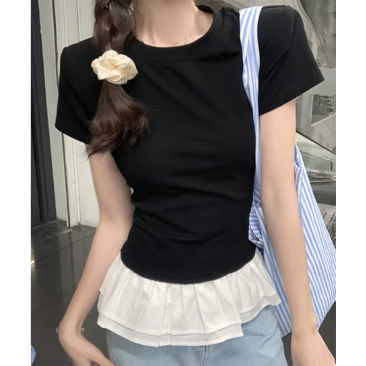 フレアレイヤード半袖Tシャツ | by muni:r | 詳細画像9 