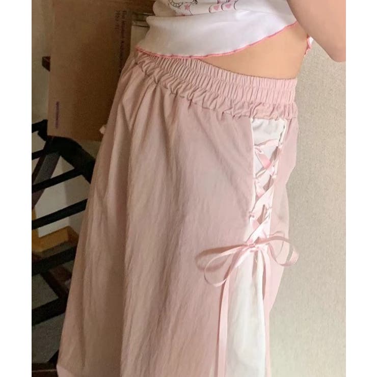 バイカラーラインレースアップパンツ | by muni:r | 詳細画像10 