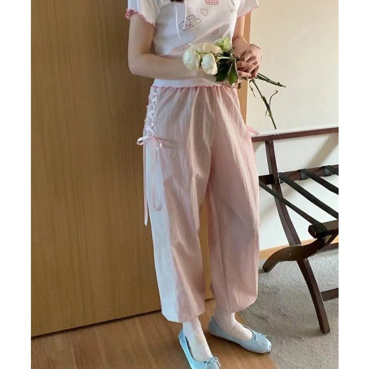 バイカラーラインレースアップパンツ | by muni:r | 詳細画像11 