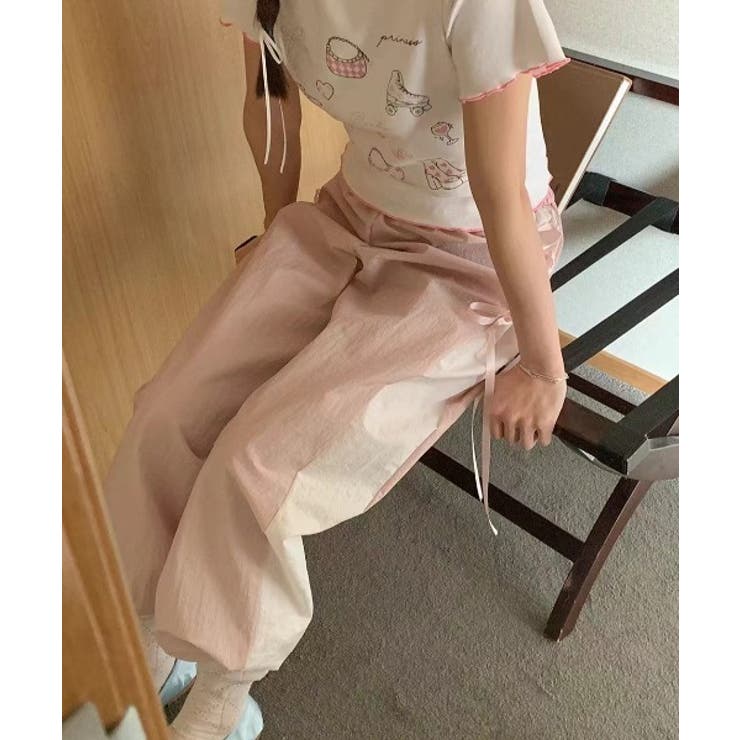 バイカラーラインレースアップパンツ | by muni:r | 詳細画像12 