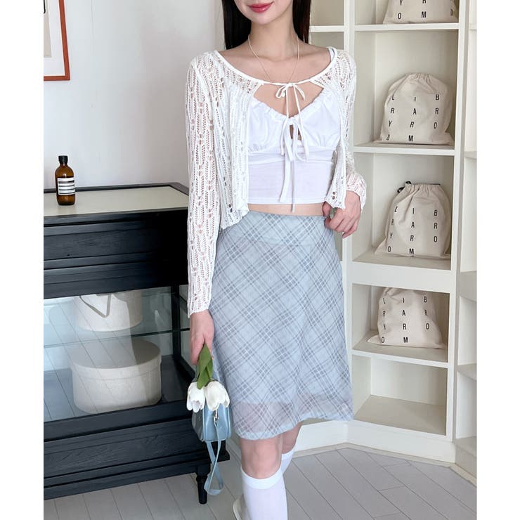 パステルシフォンチェックミディスカート | by muni:r | 詳細画像10 