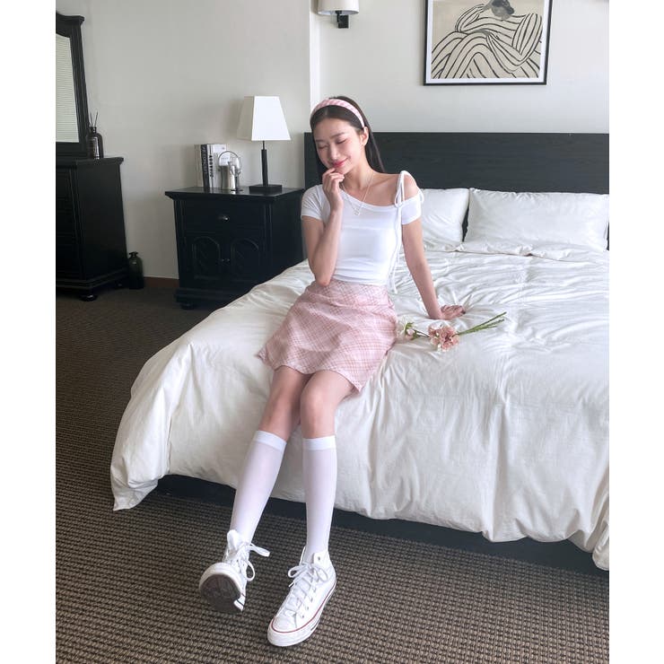 パステルシフォンチェックミディスカート | by muni:r | 詳細画像17 